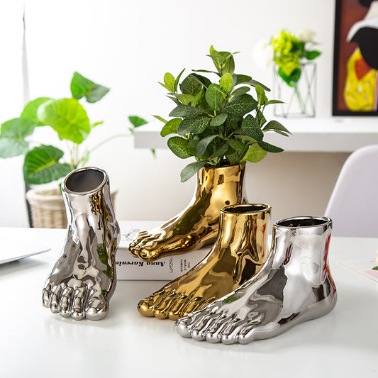 Minimalist Ceramic Footed Vase