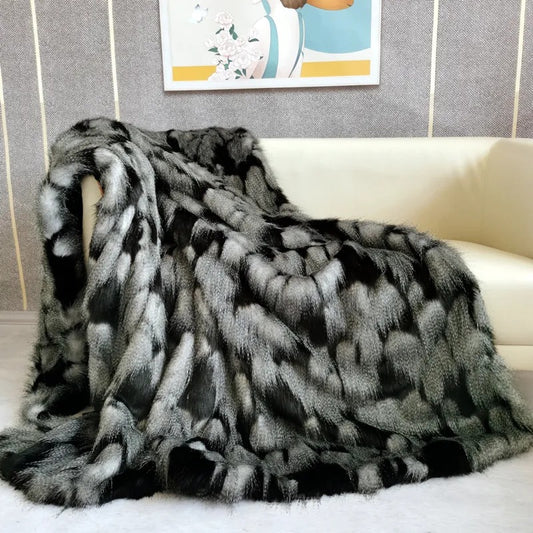 Peacock Faux Fur Blanket