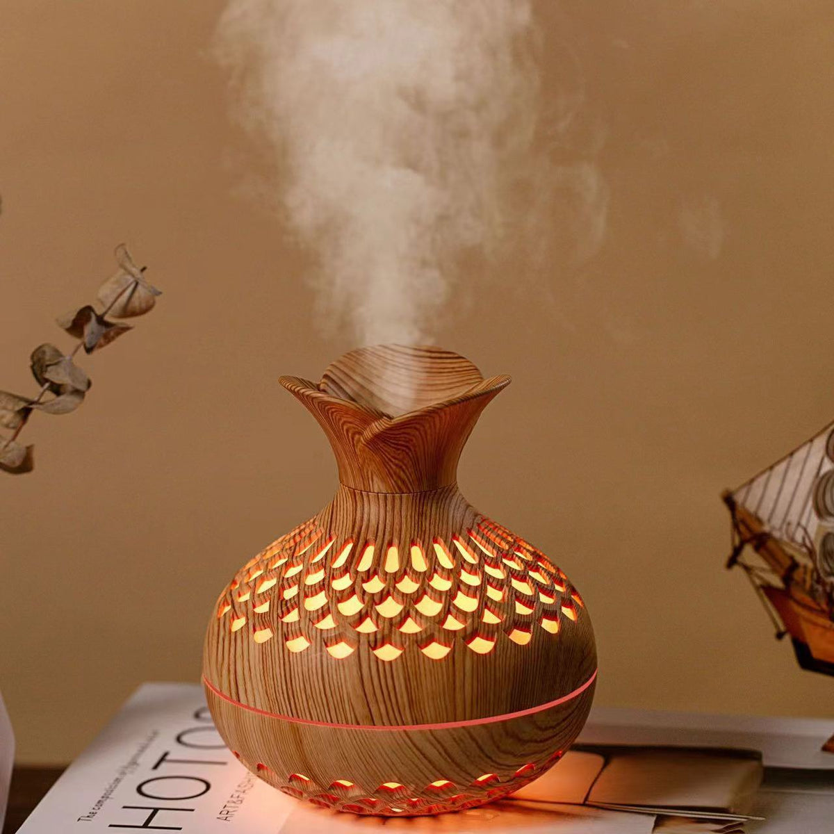 USB Home Wood Grain Humidifier