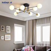 Black Gold LED Chandelier Lighting For Bedroom Living