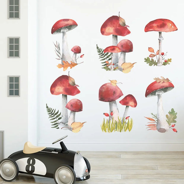 1 set of wall stickers Fairy Forest Mushroom Plant