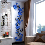 3D Acrylic Wall Sticker DIY Rose Flower Vine Wall