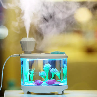 Creative Fish Tank Air Humidifier Diffuser Colorful Night