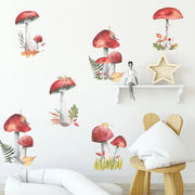 1 set of wall stickers Fairy Forest Mushroom Plant