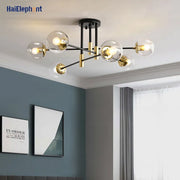 Black Gold LED Chandelier Lighting For Bedroom Living