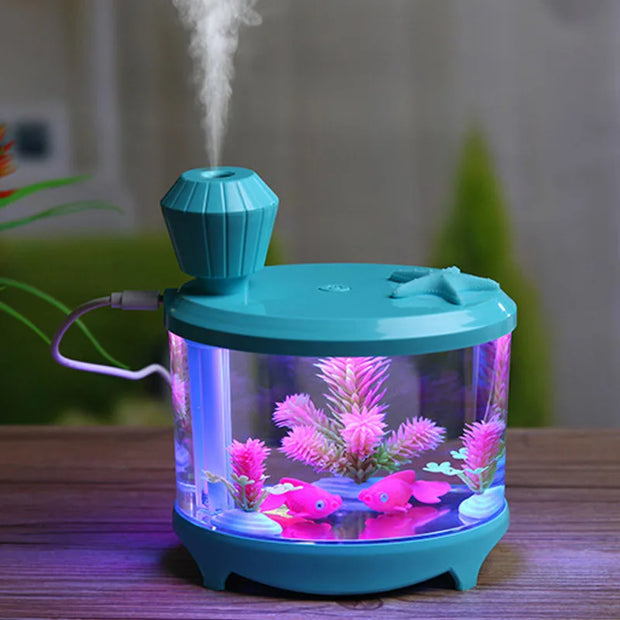 Creative Fish Tank Air Humidifier Diffuser Colorful Night