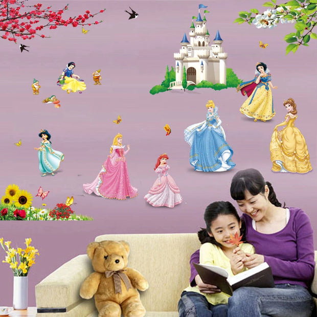 Snow White Princess Castle Wall Sticker For Girls Room