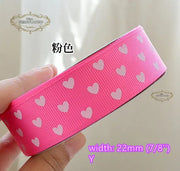 little heart printed Grosgrain Ribbons Valentine Tapes