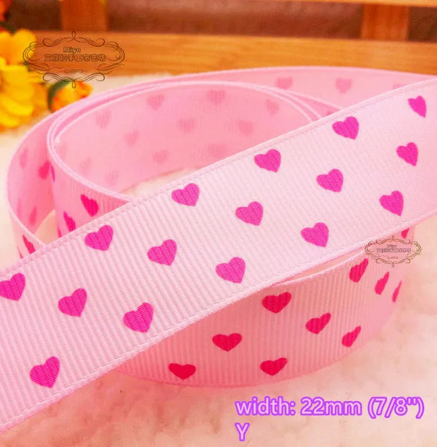 little heart printed Grosgrain Ribbons Valentine Tapes