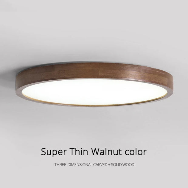 Modern LED Ceiling Lights Real Wooden Lamps