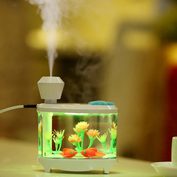 Creative Fish Tank Air Humidifier Diffuser Colorful Night