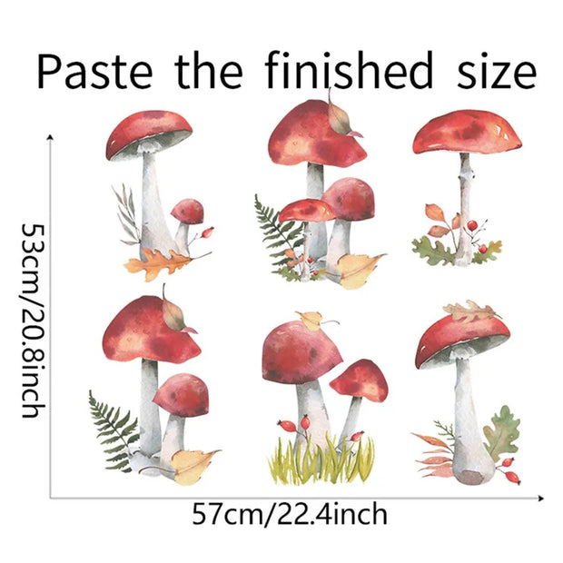 1 set of wall stickers Fairy Forest Mushroom Plant