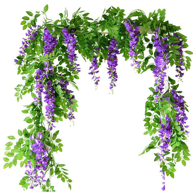 Flower String Artificial Wisteria Vine Garland Plants