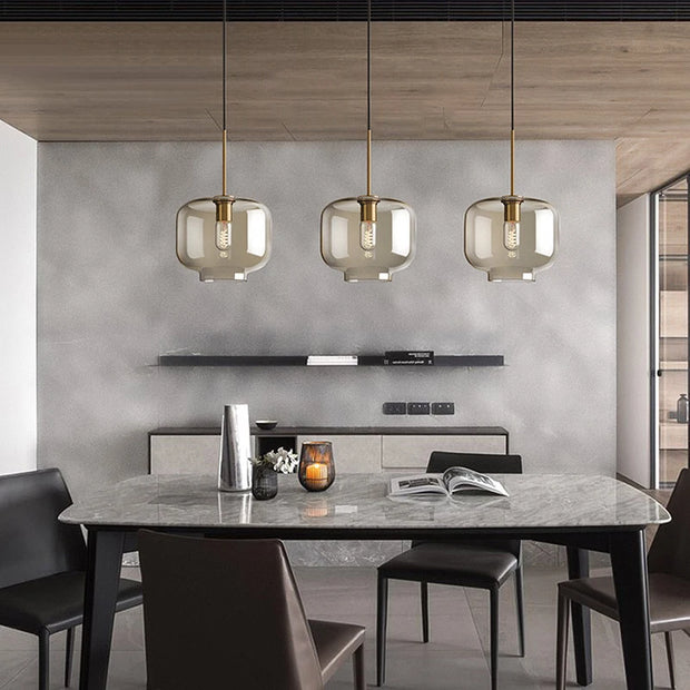 Nordic Modern Glass Pendant Lamp Industrial Decor LED