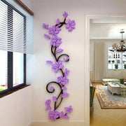 3D Acrylic Wall Sticker DIY Rose Flower Vine Wall