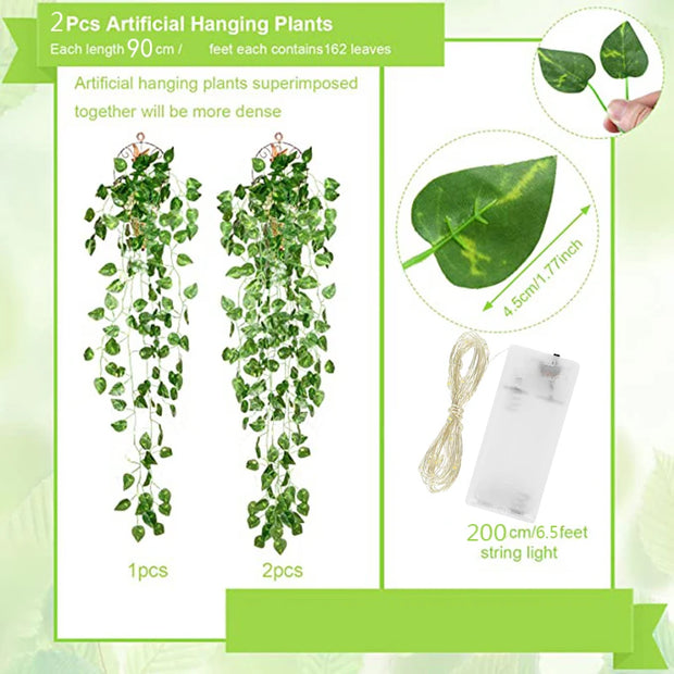 Glowing in dark LED Artificial Hanging Plant Vine